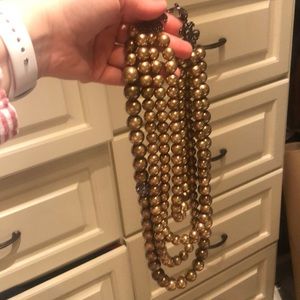 J Crew Bronze Pearl 4 Strand Necklace